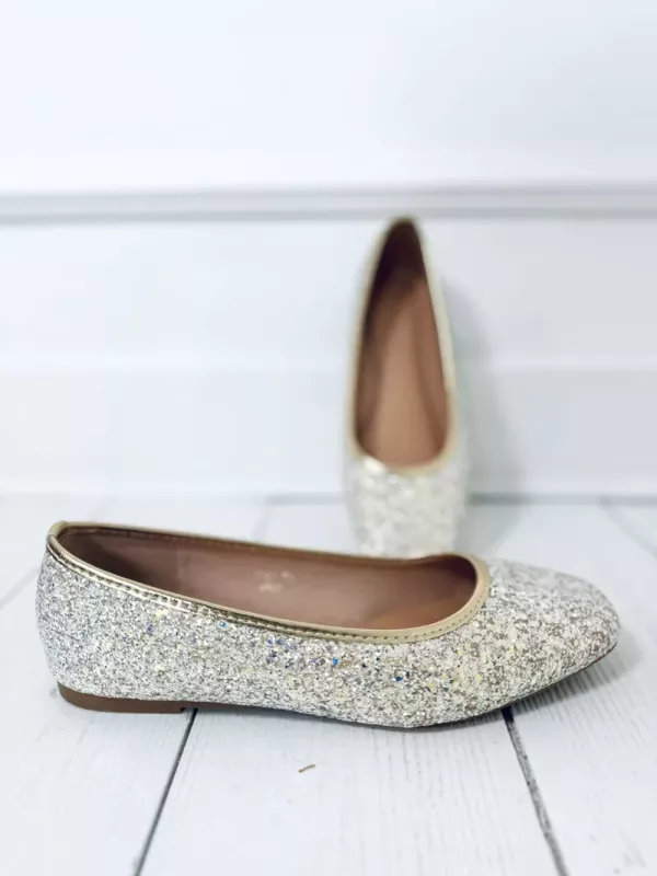 Babouches Dorées à Paillettes - Taille 41 - Cuir Vachette Souple, Fait Main - Neuf Sans Emballage