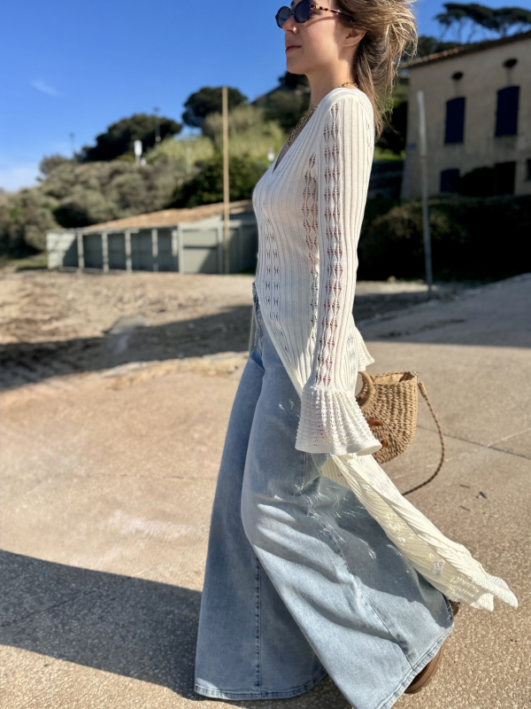 Robe-gilet écrue