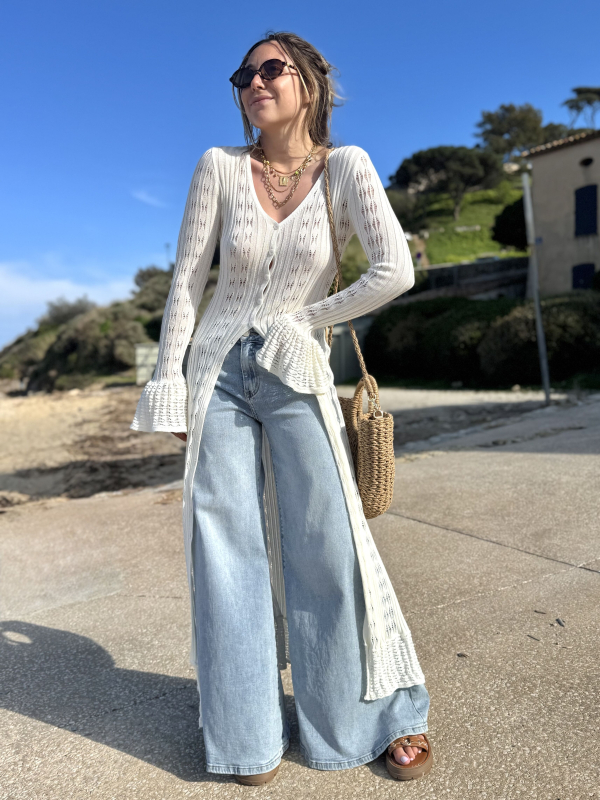 Robe-gilet écrue