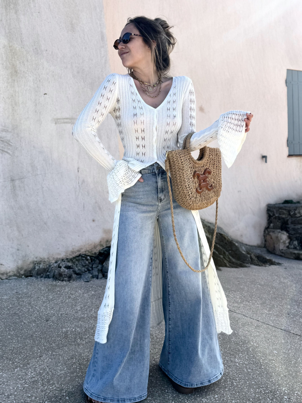 Robe-gilet écrue