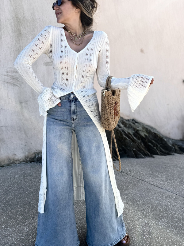 Robe-gilet écrue
