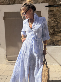 Robe HAILEY longue bleue