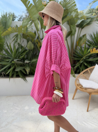 Chemise oversize AMALFI rayée rose