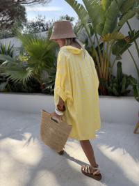 Chemise oversize AMALFI jaune à rayures