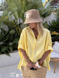 Chemise oversize AMALFI jaune à rayures