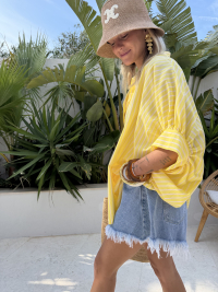 Chemise oversize AMALFI jaune à rayures