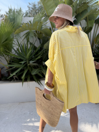 Chemise oversize AMALFI jaune à rayures