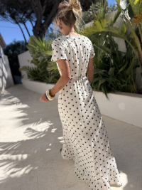 Robe cache cœur à pois