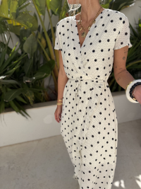 Robe cache cœur à pois