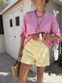 Frayed yellow shorts