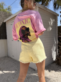 Short jaune effiloché