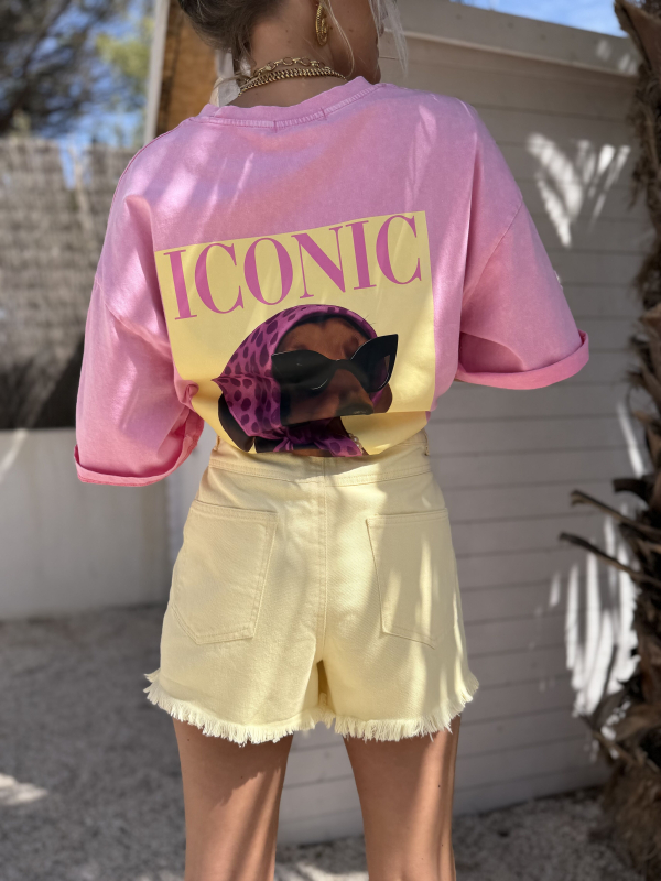 Frayed yellow shorts