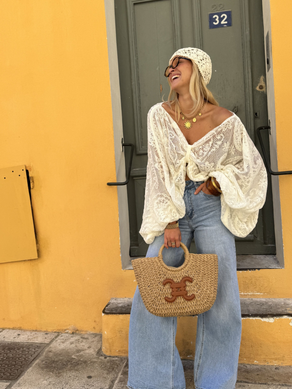 Top HIPPIE dentelle oversize