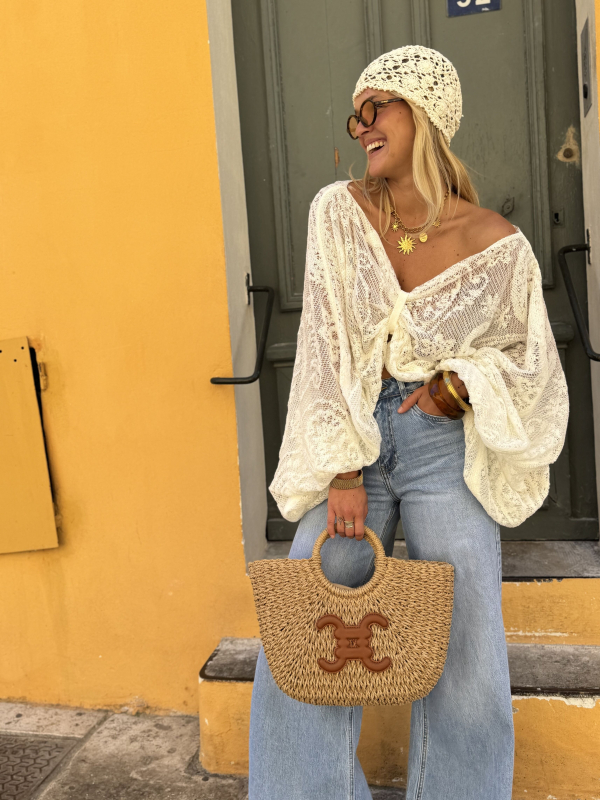 Top HIPPIE dentelle oversize