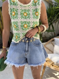 Short jean ZOEY délavé