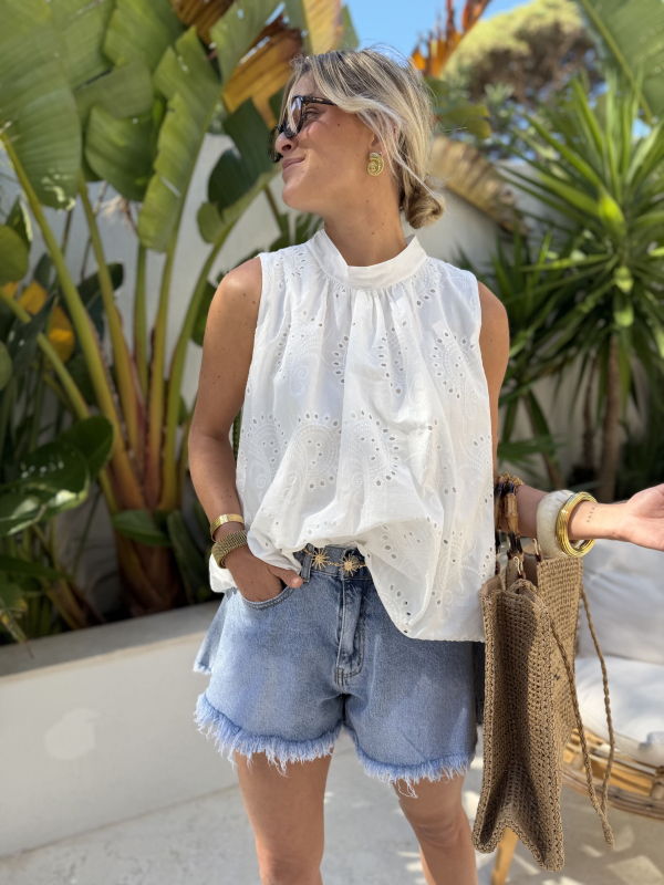 Short jean ZOEY délavé