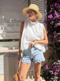 Short JIM broderie bleu