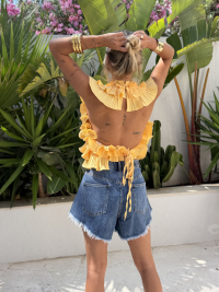 Dark blue denim shorts