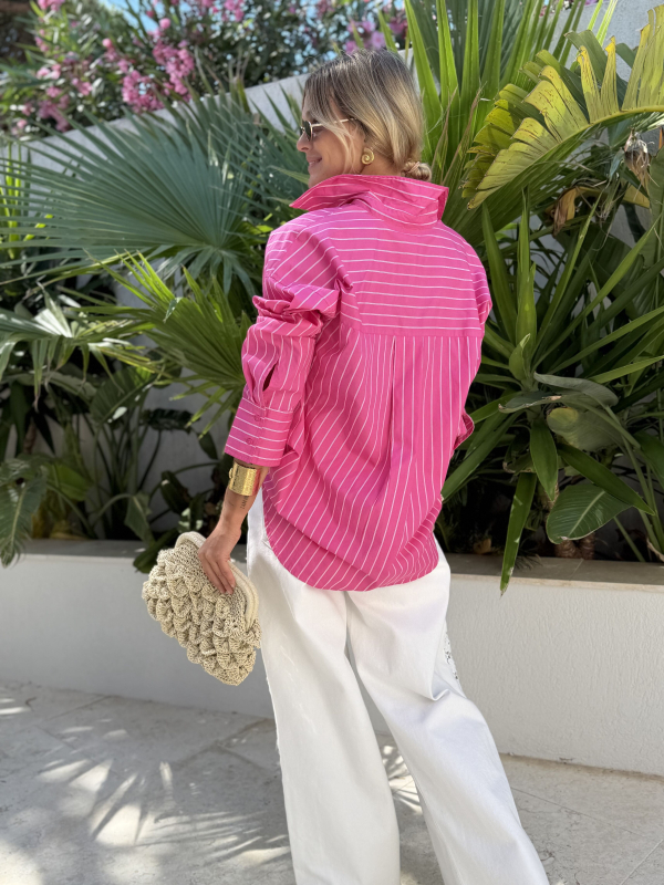 MARCELLO pink striped shirt