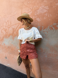 CLAUDIE terracotta shorts