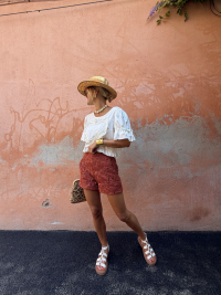 Short CLAUDIE terracotta