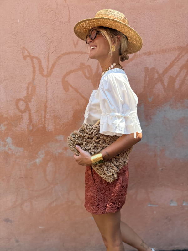 Short CLAUDIE terracotta