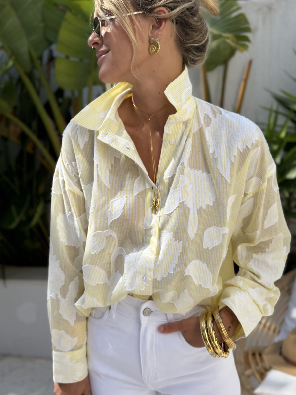 Chemise VÉRONA jaune texturée