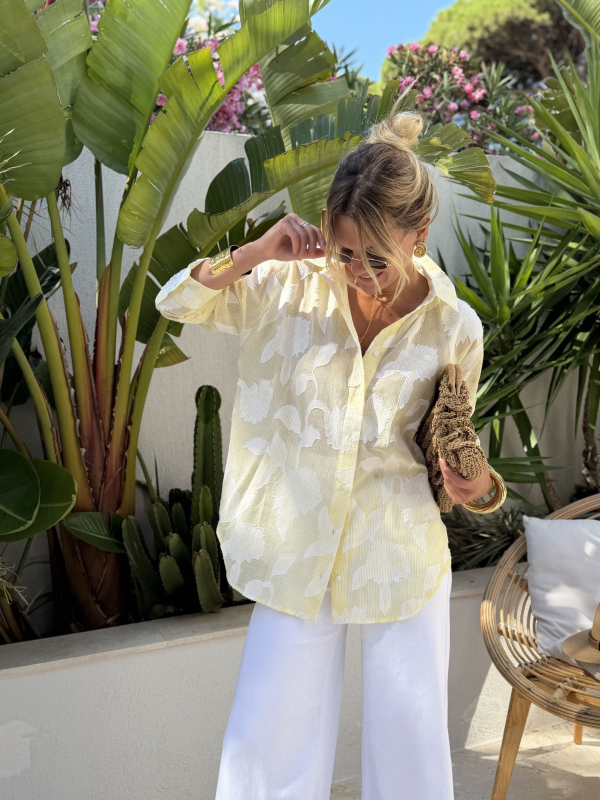 Chemise VÉRONA jaune texturée
