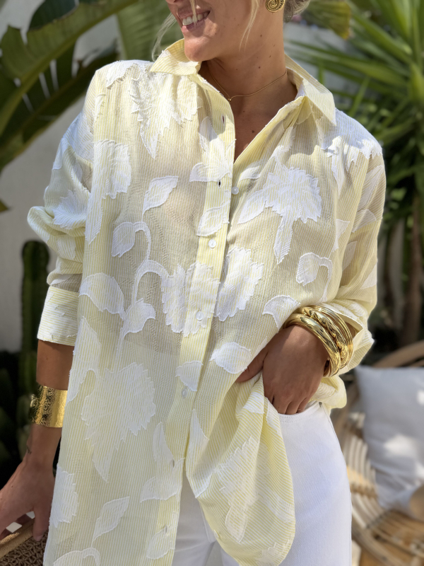 Chemise VÉRONA jaune texturée