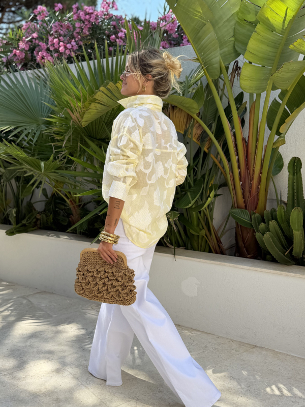 VÉRONA textured yellow shirt