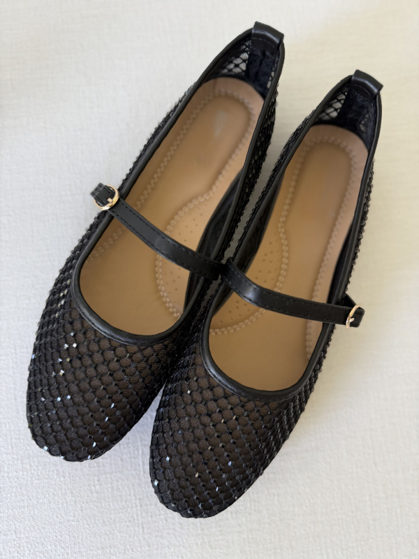 Ballerines AMBER noires à strass