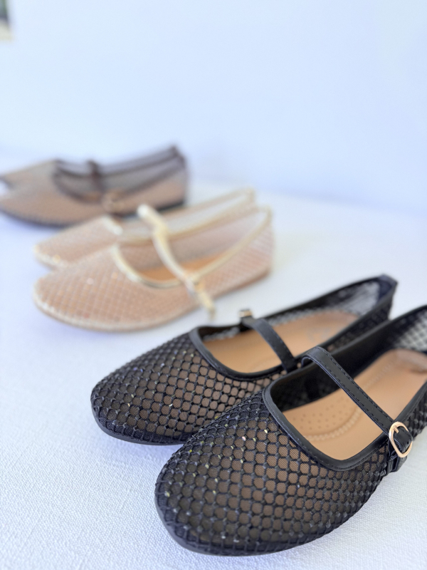 Ballerines AMBER noires à strass
