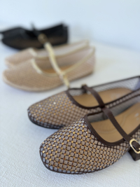 Ballerines AMBER chocolat à strass