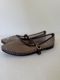 Ballerines AMBER chocolat à strass
