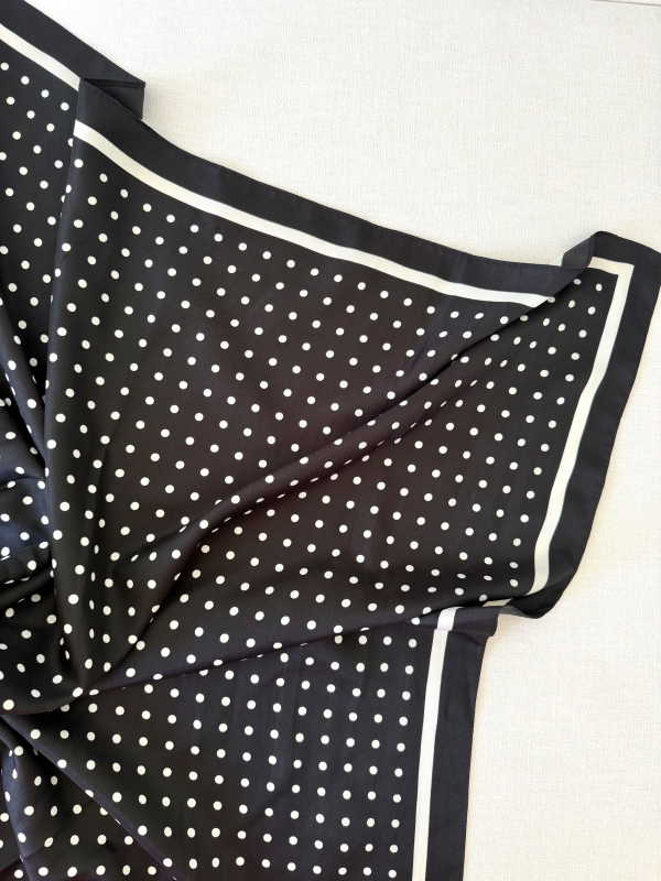 Foulard CLYDE noir à pois blanc