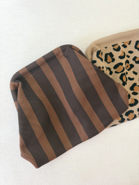 Pochette rayée chocolat