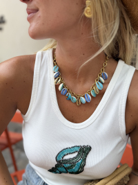 Collier coquillage turquoise