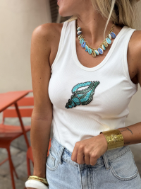 Collier coquillage turquoise
