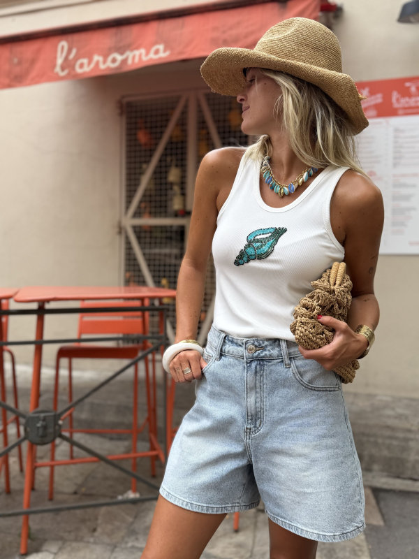 ST TROP' denim shorts