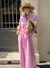 LOUANE red/pink striped dress