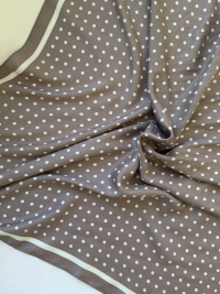 CLYDE taupe scarf with white polka dots