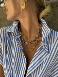 Collier perles bleues
