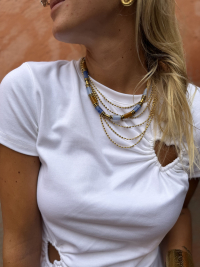 Collier multi rangs doré