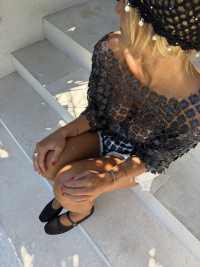 Ballerines AMBER noires à strass