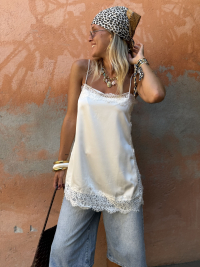VIRGINIA écru satin top