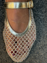 ROMY gold ballet flats