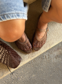 ROMY mocha ballet flats
