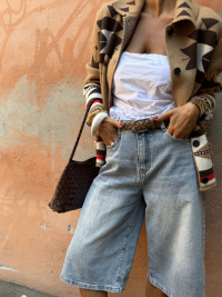 Brown braided belt