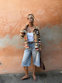 Brown braided belt