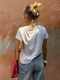 Basic white V-neck t-shirt